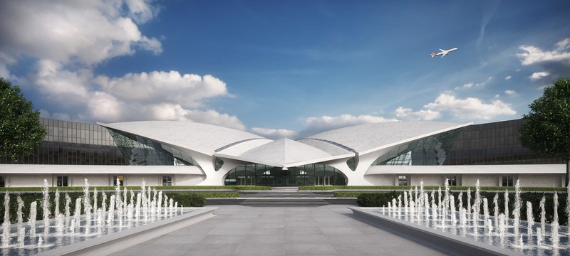 Rendering of the TWA Hotel at John F. Kennedy International Airport