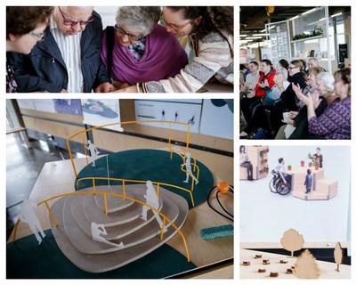 Prsentation des prototypes raliss par les tudiants en Design et socit  l'Universit de Montral - mai 2018 (Groupe CNW/Fondation Berthiaume-du Tremblay)