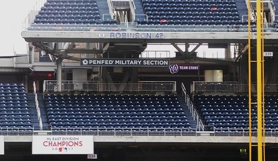It's opening day for the new "PenFed Military Appreciation Section" at Nationals Park.