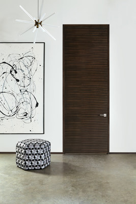 Tru&Modern Flush Wood Door in Mahogany with Ebony Stain