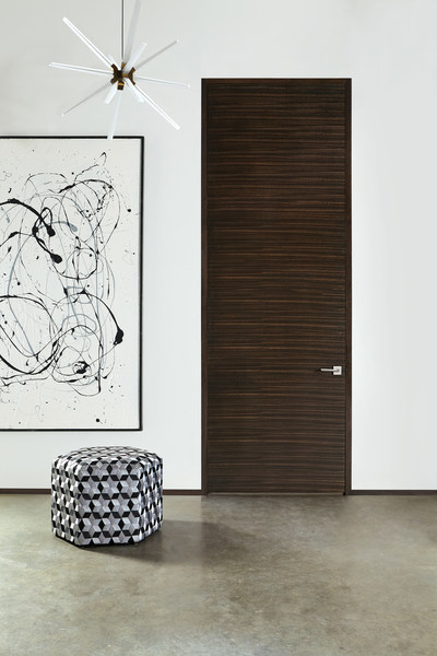 Tru&Modern Flush Wood Door in Mahogany with Ebony Stain