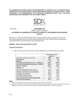 SDX Energy Inc. Announces its Quarter to March, 31, 2018 Financial and Operating Results (CNW Group/SDX Energy Inc.)