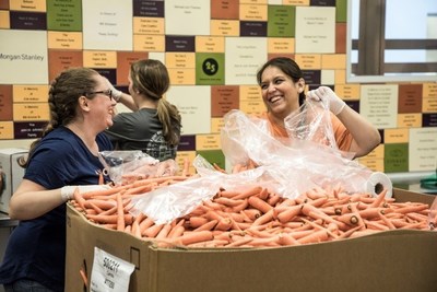 Volunteers sorted 7,000 pounds of carrots at the Redwood Empire Food Bank in Santa Rosa.