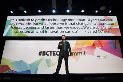 Jigsaw CEO, Jared Cohen, was one of 200+ speakers to hit the #BCTECH Summit stage (CNW Group/BC Innovation Council)