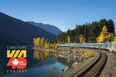 VIA Rail has launched the VIA40 Contest, giving the chance to win one of 40 anniversary tickets, valid for a round trip for two to travel from coast to coast or to any other destination served by VIA Rail (CNW Group/VIA Rail Canada Inc.)