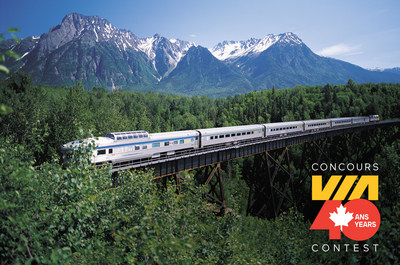 VIA Rail a lancé le Concours VIA40, offrant la chance de remporter l’un des 40 billets anniversaire donnant chacun droit à un voyage aller-retour pour deux personnes d’un océan à l’autre ou vers toute autre destination desservie par VIA Rail (Groupe CNW/VIA Rail Canada Inc.)