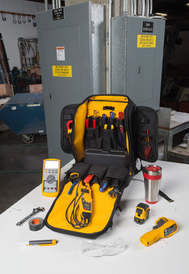 The Fluke Pack30 features more than 30 pockets and pouches designed to hold a broad array of Fluke tools and accessories, as well as screwdrivers, pliers, tape rolls, and other hand tools.