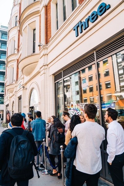 Fans queuing up at the store