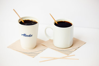 Plastic stir straws will be replaced with Forest Stewardship Council (FSC) certified, white birch stir sticks on all Alaska Airlines flights starting July 16.