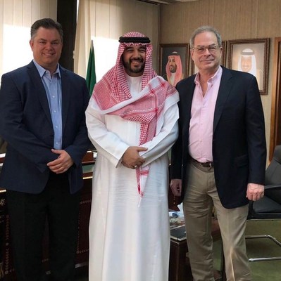 HRH Prince Faisal bin Bandar Al Saud, President Arab Esport Federation; along with Tom Smith, Managing Partner GER (left); Jim Walsh, Partner GER (right).