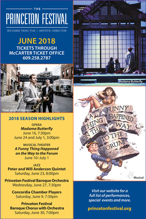 Princeton Festival Season Opens June 9; Schedule Includes Madama Butterfly, A Funny Thing Happened on the Way to the Forum, Peter and Will Anderson Jazz Quintet, Baroque Orchestra