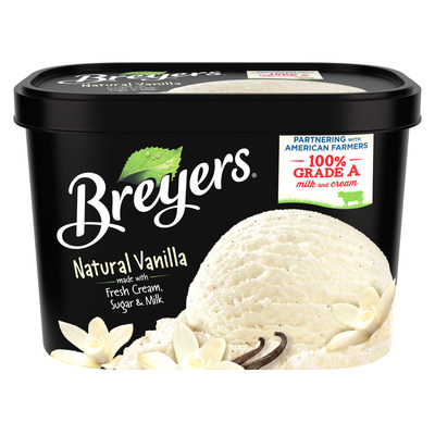 Breyers Continues Commitment to Ice Cream Quality with 100% Grade A Milk and Cream Designation.