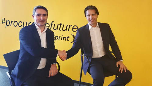Sprint's VP of Supply Chain, Cyril Pourrat (left) and Scopeworker Founder, Sean Yazbeck (right) at Sprint Headquarters in Overland Park, Kansas, USA