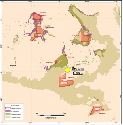Figure 2. Location of Pacton's new licences in the Marble Bar-Nullagine region (CNW Group/Pacton Gold Inc.)