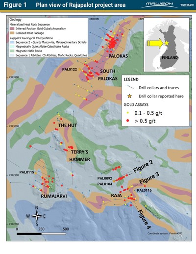Figure 1 Plan view of Rajapalot project area (CNW Group/Mawson Resources Ltd.)