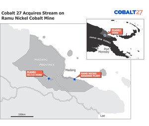 Cobalt 27 Acquires a Cash Flowing Cobalt-Nickel Stream on Producing Ramu Nickel-Cobalt Mine for US$113 Million (C$145 Million)