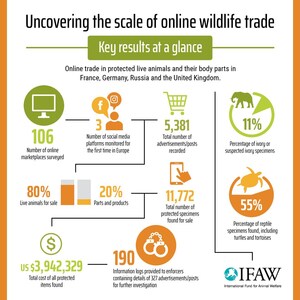 IFAW's latest report on online wildlife trade highlights the scale and nature of advertisements in four key countries