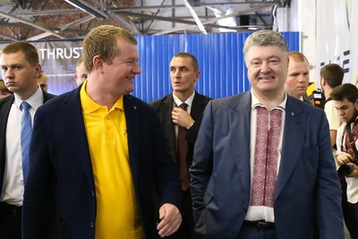 Left: Dr. Max Polyakov, Firefly founder. Right: Petro Poroshenko, President of Ukraine