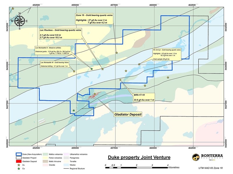 Bonterra Resources Inc. -  Duke property Joint Venture (CNW Group/Bonterra Resources Inc.)