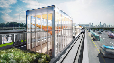 Architectural renderings of the Réseau express métropolitain future stations (CNW Group/Réseau express métropolitain - REM)