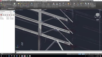 Fitted beam solids with the point cloud in As-Built™ for AutoCAD® Software