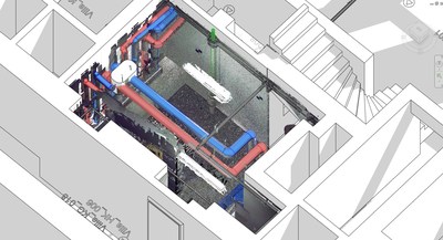 Modelagem de tubos MEP com seção de nuvem de pontos As-Built™ para o Autodesk® Revit®.