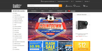 GearBest website homepage screenshot
