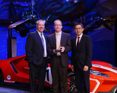 Joe Hinrichs, Executive Vice President and President, Global Operations, Ford,  Allen Kudla, Senior Vice President at Panasonic Automotive Systems Company, Hau Thai-Tang, Executive Vice President, Product Development and Purchasing, Ford