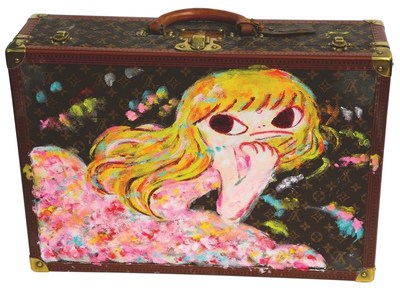 Ayako Rokkaku, 2017, acrylic on Louis Vuitton suitcase, 42 x 61 x 18 cm., signed and dated (PRNewsfoto/Gallery Delaive)