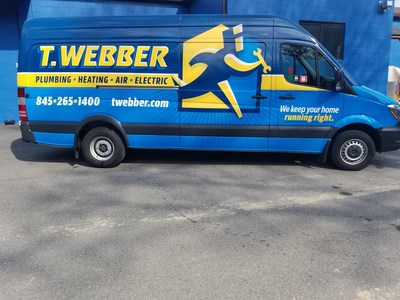 Leading Hudson Valley home services company T.Webber Plumbing, Heating, Air & Electric proudly displays their new name, logo and slogan on their service vehicles as they announce their re-branding.