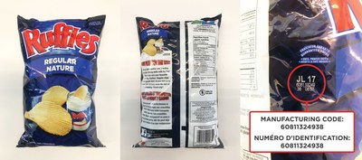 PepsiCo Foods Canada today announced an Ontario-only voluntary recall of a small quantity of 220 gram bags of Ruffles Regular flavoured potato chips (UPC: 6041090135) with a 