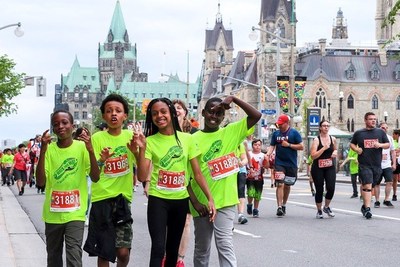 Young people participating in the Scotiabank Charity Challenge (CNW Group/Scotiabank)