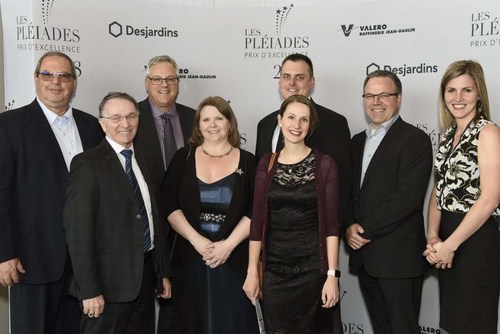 Representatives from Prevost were present to receive the Pleiades award in the category "Rayonnement hors Québec". (CNW Group/Prevost)
