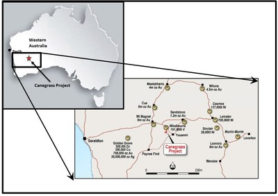 Figure 1: Canegrass Project Location Map (CNW Group/Bluebird Battery Metals)
