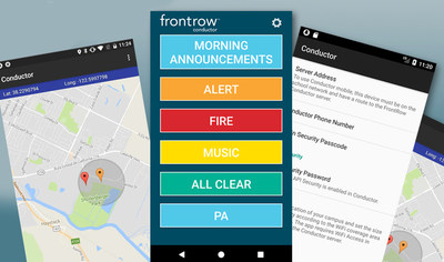 FrontRow's iOS and Android Conductor app mirrors actions of the FrontRow Conductor paging, bells, and alerting platform. School staff can activate announcements, lockdowns with new FrontRow mobile app.