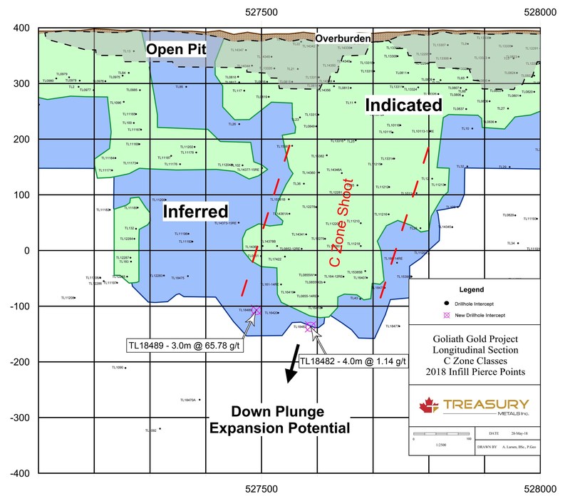 C Zone Class Long Section (CNW Group/Treasury Metals Inc.)