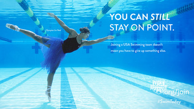 Two-time Olympian Lia Neal features in USA Swimming's new SwimToday membership campaign.