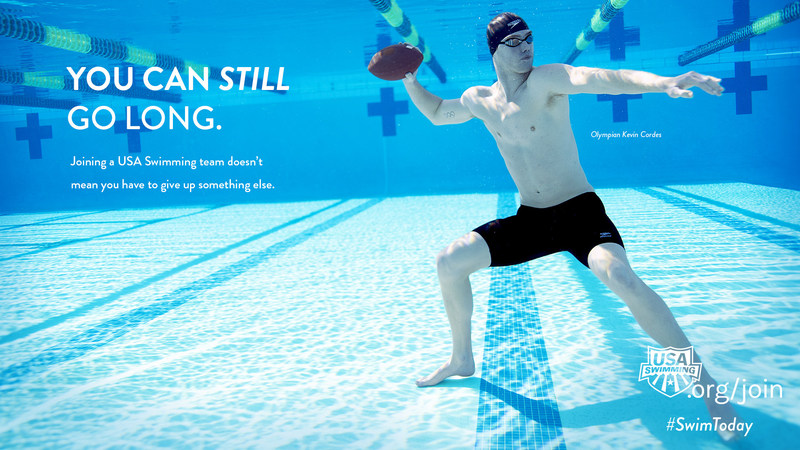 Olympian Kevin Cordes features in USA Swimming's new SwimToday membership campaign.