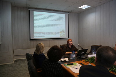 Sheveleva Svetlana, Head of the Laboratory of Biosafety and Analysis of Nutrimicrobioman, the Federal Research Centre of Nutrition and Biotechnology, Doctor of Technical Sciences speaks at the event.