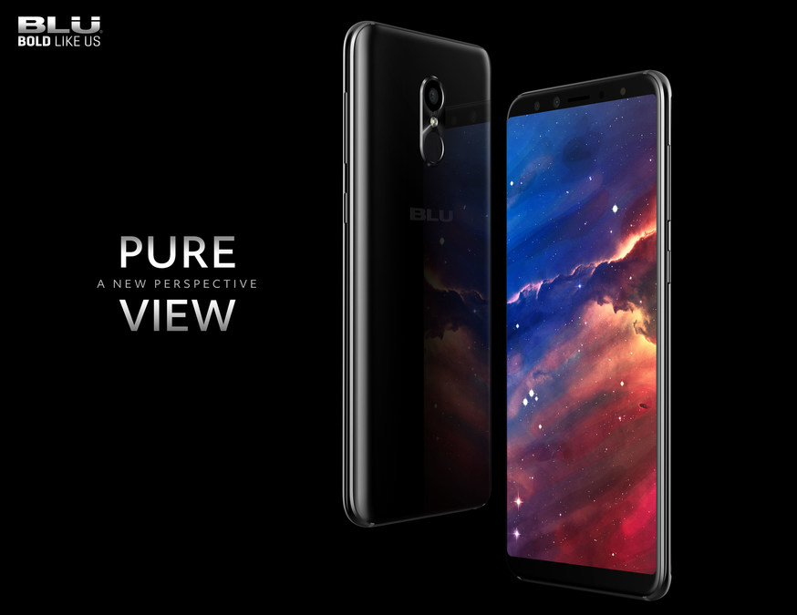 Blu Products Announces Its Latest Selfie Focused Phone With The Blu Pure View With Dual Front Cameras 1 3ghz Octa Core Cpu 3gb Ram And 5 7 Inch 18 9 Widescreen Display