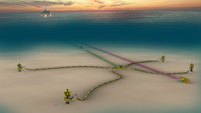 Schematic of Shell's Kaikias project in the US Gulf of Mexico, which is an economically resilient, subsea development with an estimated peak production of 40,000 barrels of oil equivalent per day (boe/d). Kaikias is started production approximately one-year ahead of schedule.