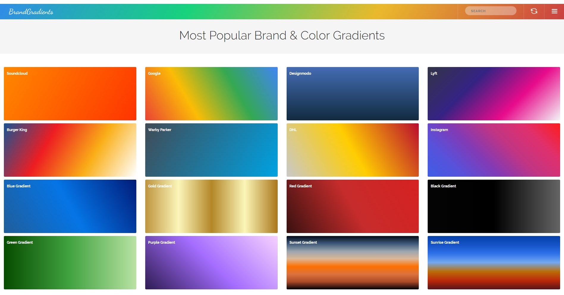  CSS  Gradient  Backgrounds by Brand Gradients  Get Over 500 