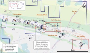 Two new gold discoveries expand the district-scale potential of the East Cadillac Gold Project, Canada