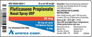 Apotex Corp. Issues Voluntary Nationwide Recall of Fluticasone Propionate Nasal Spray USP 50 mcg per spray 120 Metered Sprays due to potential for small glass particles