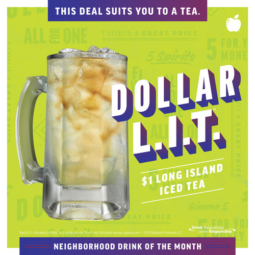 Applebee’s® $1 Long Island Iced Tea – the DOLLAR L.I.T. – Returns to Kick Off Summer