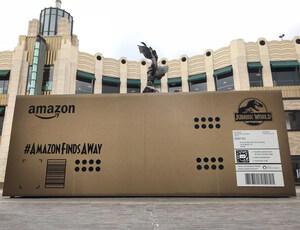 AMAZON AND 'JURASSIC WORLD: FALLEN KINGDOM' MAKE THE LARGEST "DELIVERY" IN AMAZON'S HISTORY AT THE GROVE
