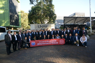 The representative of the Moutai group take a group photo at the University of New South Wales. (PRNewsfoto/Kweichow Moutai Co.,Ltd)