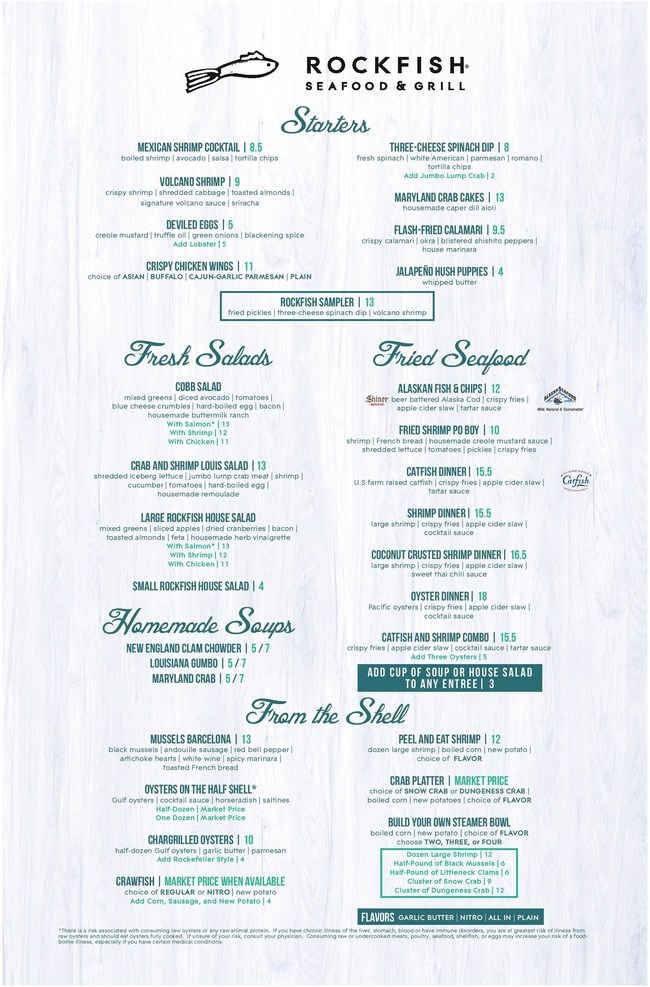 Rockfish Seafood & Grill Unveils New Menu to Highlight Handcrafted