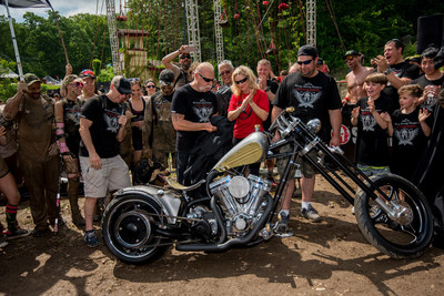 Spartan Founder and CEO Joe De Sena joined the stars from the Discovery Channel's hit reality TV show "American Chopper" and representatives from the OSCAR MIKE Foundation to unveil a custom Spartan motorcycle, which was created to raise money for military veterans. The bike was displayed at Spartan's Tri-State New York Sprint race in Tuxedo, NY and will be featured along with the story behind it on an upcoming episode of "American Chopper" Monday, July 2 at 10 p.m. EDT.