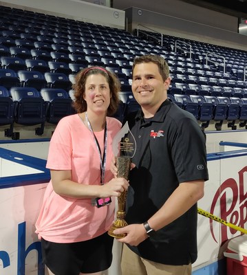 On Friday, June 1, Sheetz Public Relations Manager Nick Ruffner presented the 2018 Sheetz Family Award of Excellence to 29-year-old Lindsey Madden, a participant in Special Olympics Pennsylvania's Summer Games.  The award is presented each year to an athlete who has demonstrated distinguished sportsmanship and perseverance throughout the Games.